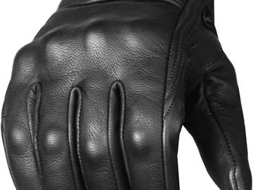 Premium Leather for Men, Touch Screen, Non-Slip, Motorbike Cruiser Street Biker Protector Glove