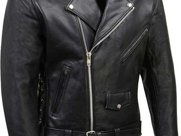 Milwaukee Leather SH1011 Men's Classic Brando Premium Leather Black Motorcycle Riders Leather