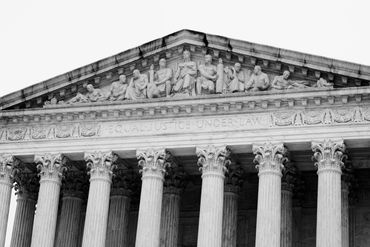 The Supreme Court in Washington DC in Black and White