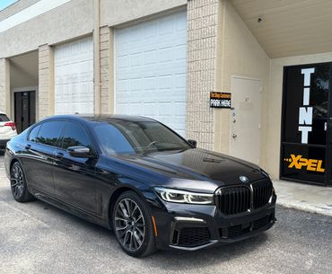 Picture of 2021 BMW 750i after window tinting near Port St Lucie, Florida