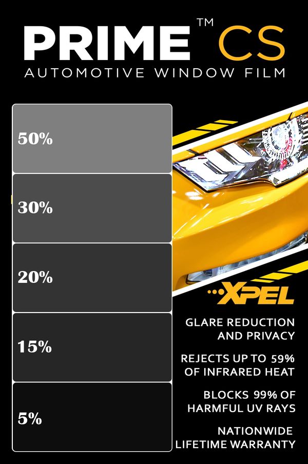 Brochure or poster for Xpel's Prime CS Automotive Window Film