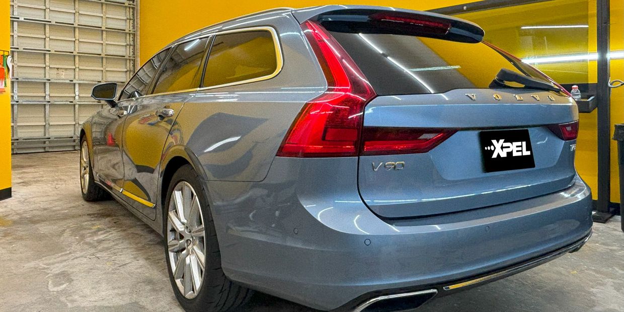 Picture of a 2018 Volvo V90 after we tinted the windows at our shop in Ft Pierce, FL
