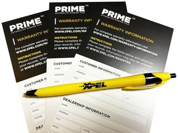 Xpel Prime Warranty Card 