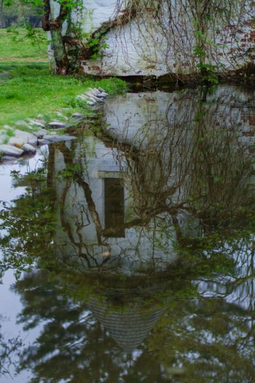 Reflecting at Chelsea Mansion in Muttontown, NY on the Gold Coast of Long Island.