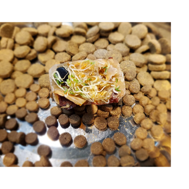 Dog food with supplements.