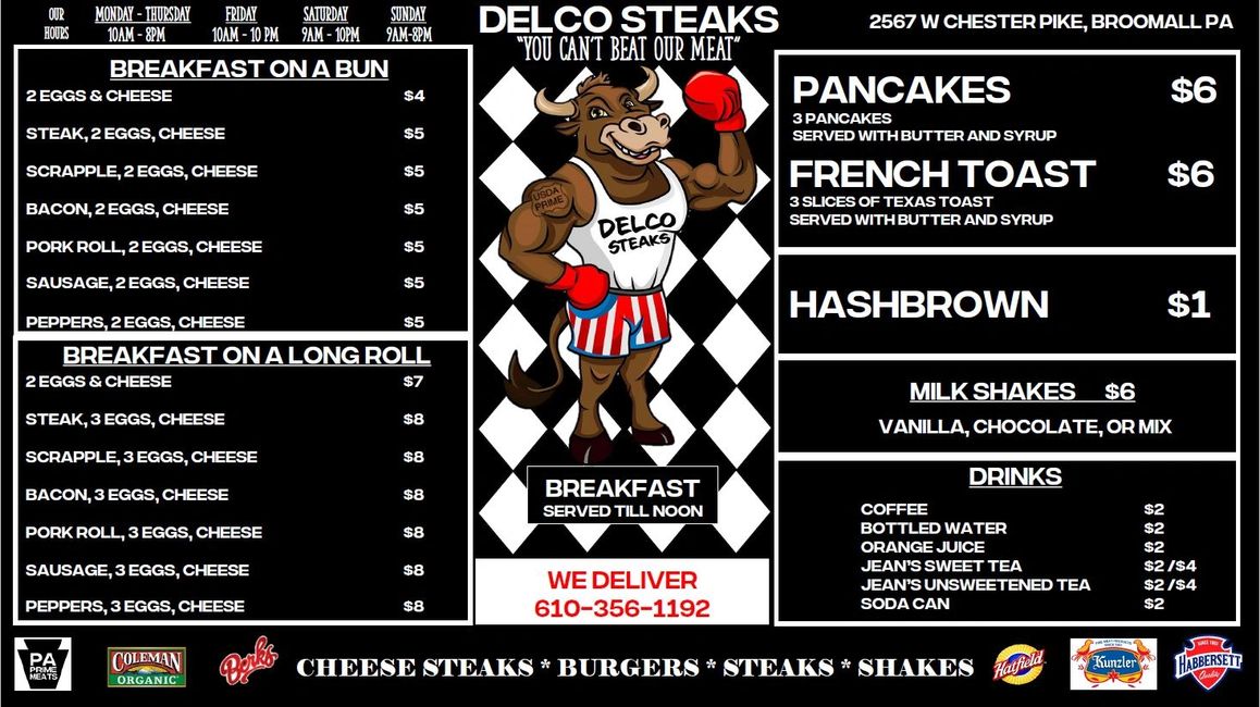 Cheese Steaks Delco Steaks