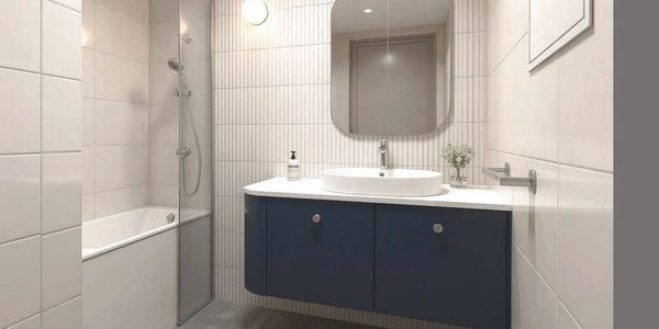 Interior design project of a bathroom renovation 