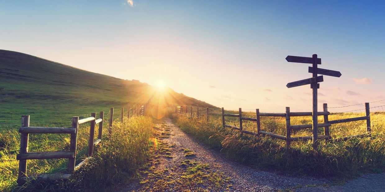Sunset with path.