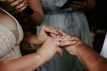 The exchanging of wedding rings