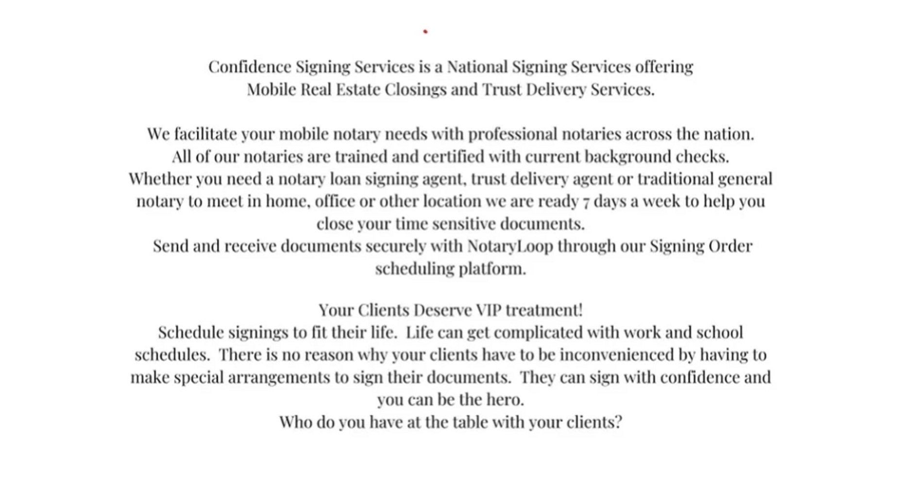 Confidence Signing Services - Notary, Remote Online Notary