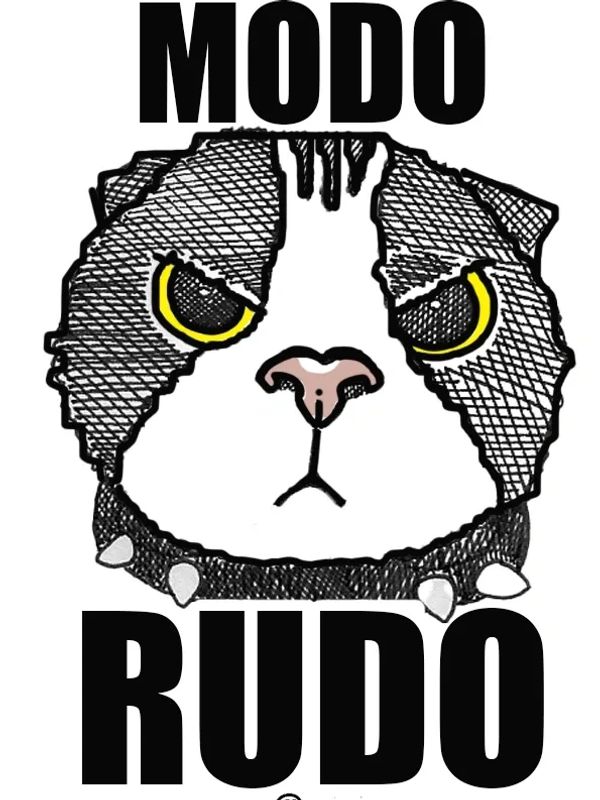 Gato smoking negro y blanco en modo rudo