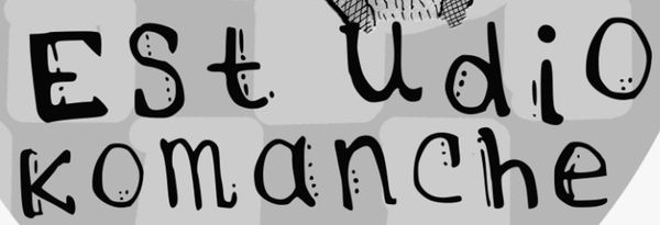 Logo estudio Komanche tipografia libre colaboracion 