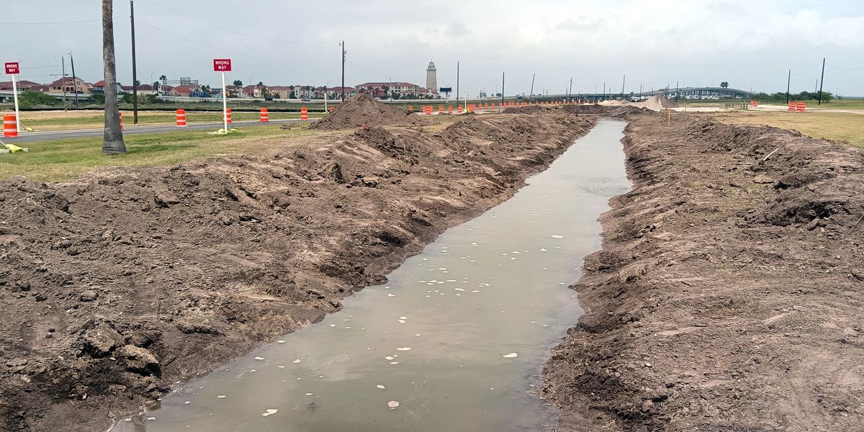 Construction work began on the North Beach Linear Park Canal - April 2025