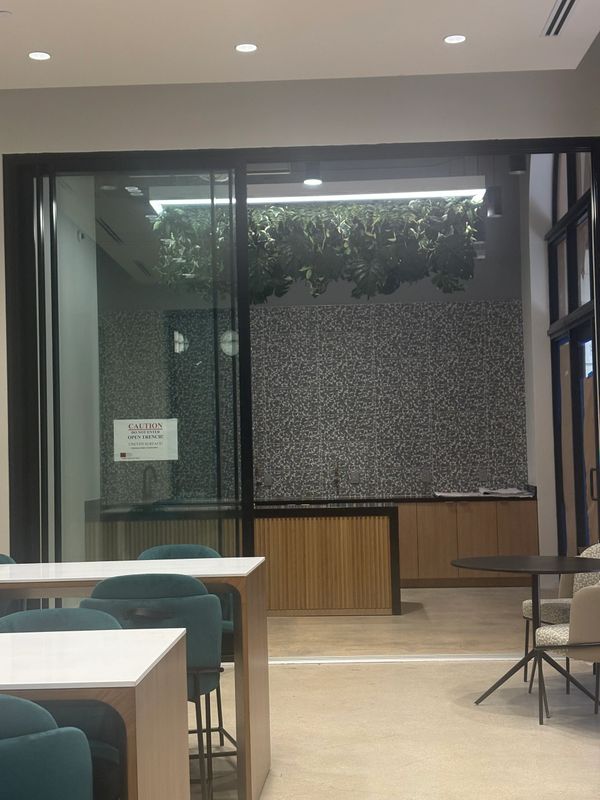 Commercial space redefined by suspended Plantscape.