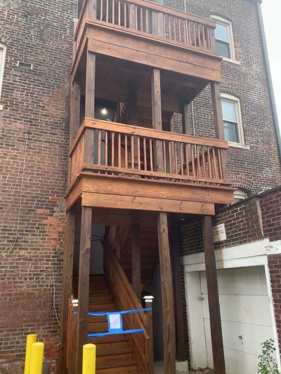 Cleveland Heights Ohio Multi level deck restoration.  New pressure treated lumber install 