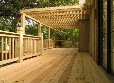 Deck cleaning and Staining in Geauga County Ohio.  The deck has been pressure washed.