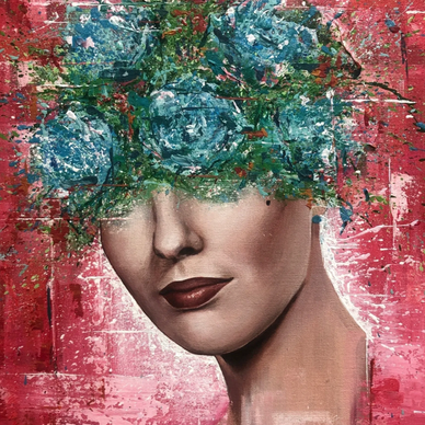 Mental Health art
Emma Kenny artwork
Acrylic painting Study
Floral Portrait