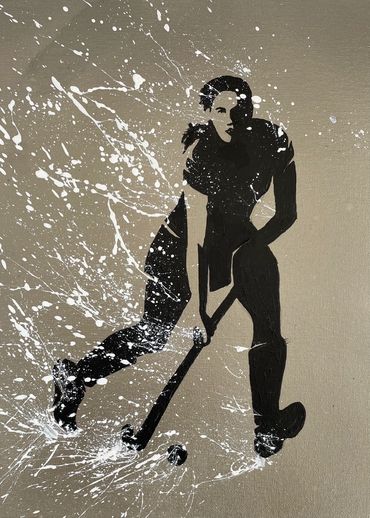 Emma Kenny Art
Black and White
Field Hockey Artwork
Sport Painting
Stencil Paint
Artwork Original