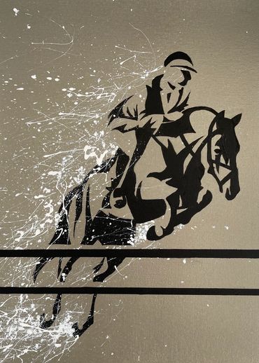 Emma Kenny Art
Black and White
Horse Equestrian Artwork
Sport Painting
Stencil Paint
Artwork Origina