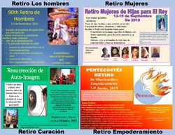 Various flyers for men's and women's retreats and spiritual events.