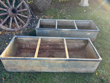Galvanised Trough
Good condition 
Size 123 cm long 
43cm wide
33cm high
£195 each 