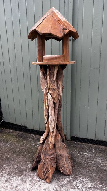 Driftwood teak bird table 
£145