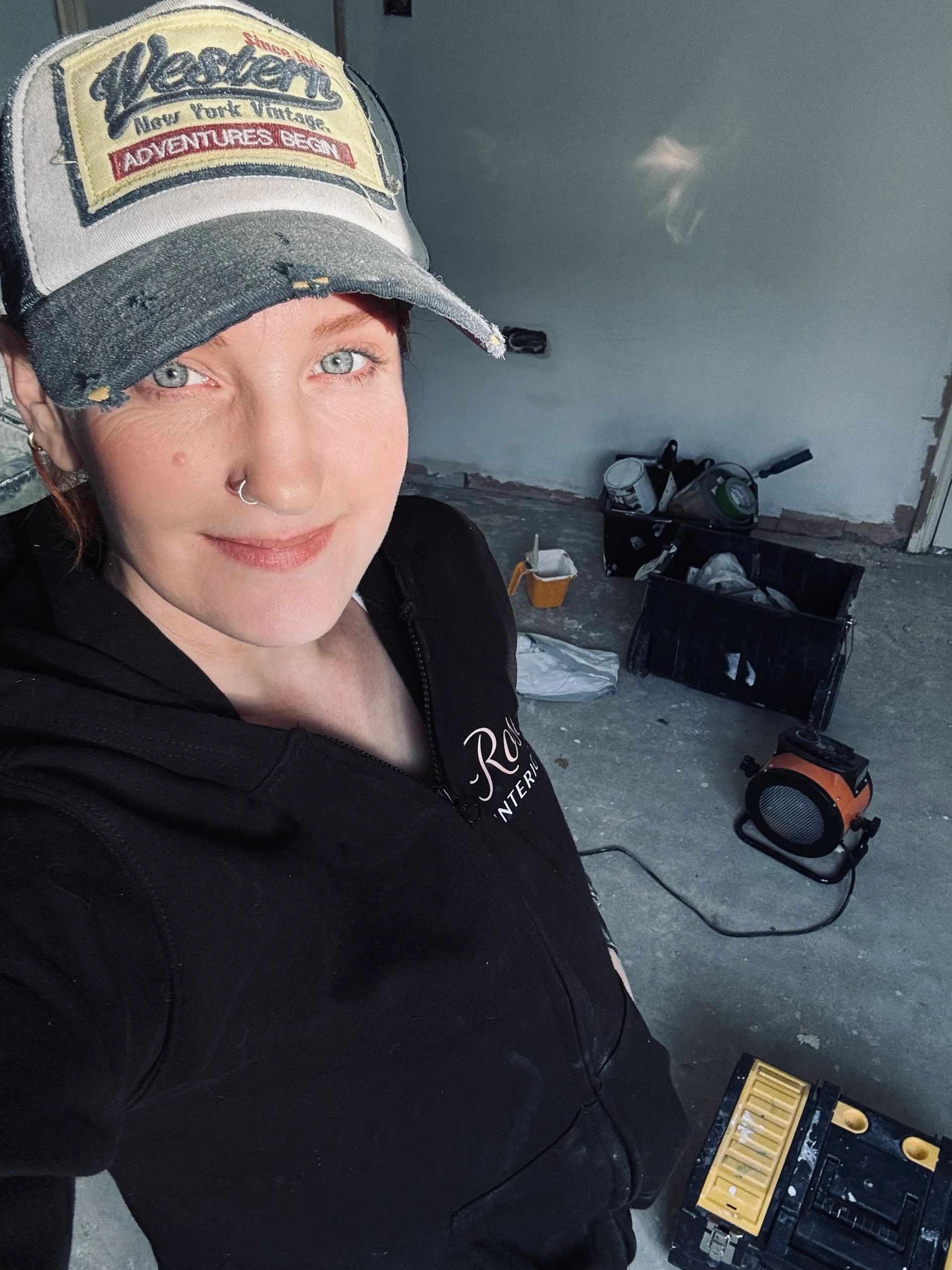 Woman painter & decorator painting