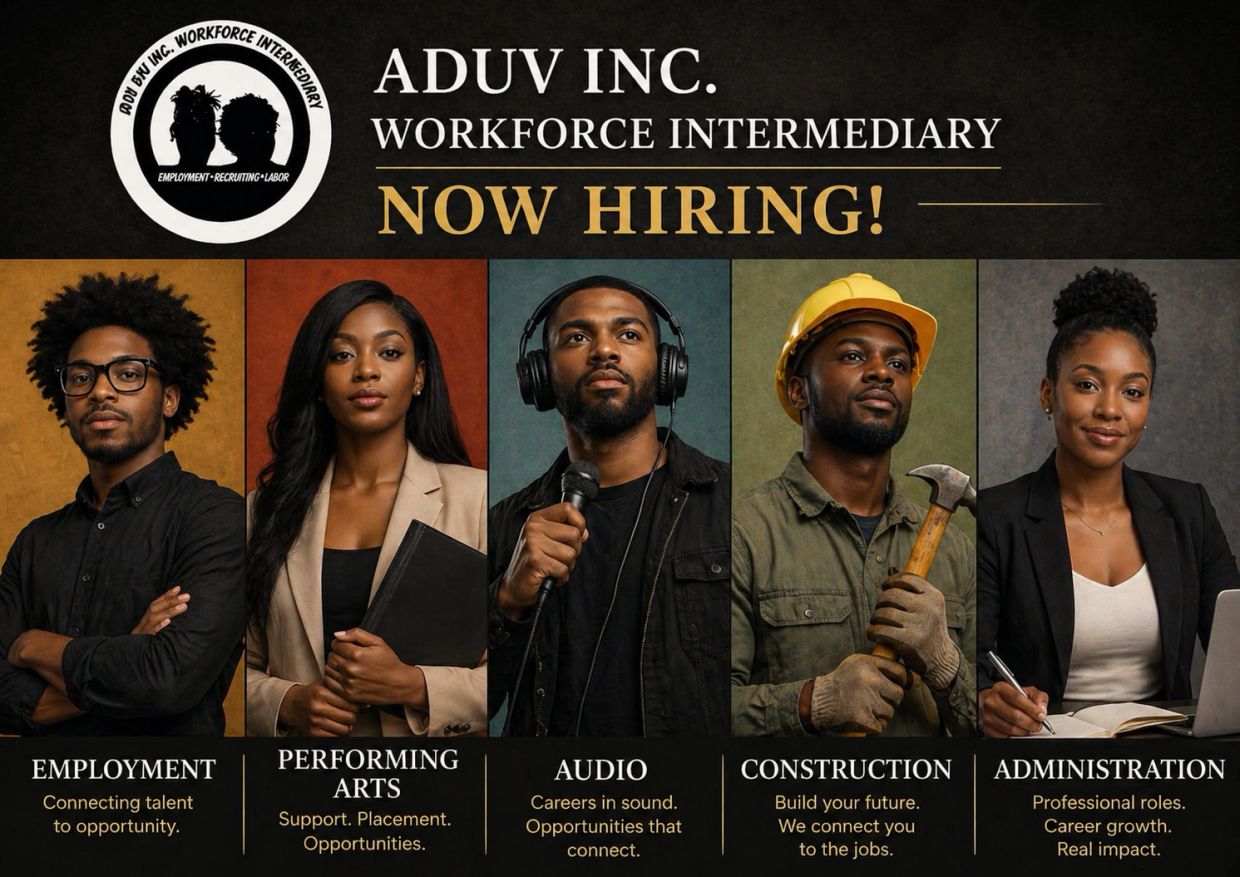 Diverse professionals in various roles are featured in a hiring advertisement.