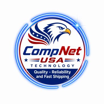 CompNet USA Technology logo with an eagle and patriotic colors.