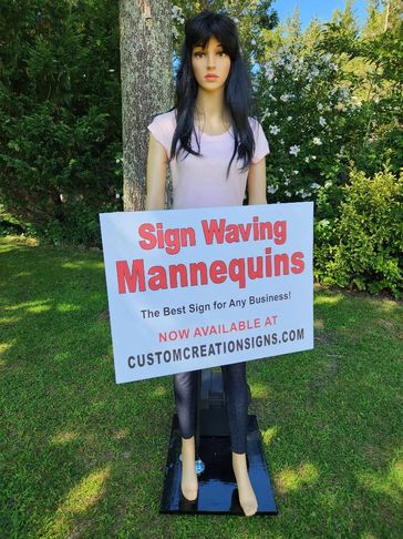 Sign waving mannequin