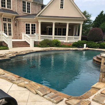 Pool coping and stonework renovation
