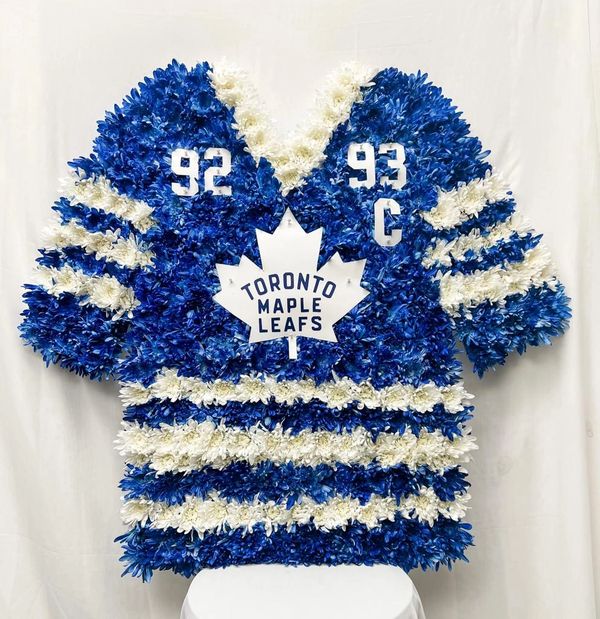 toronto maple leafs special request standing funeral spray for a beloved player