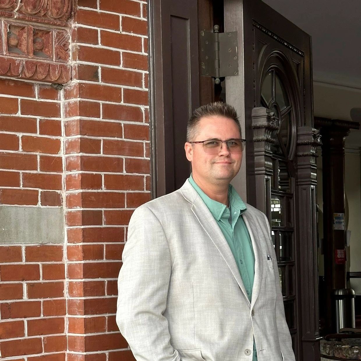 Science-fiction author Jeremiah Moon posing for an author portrait.