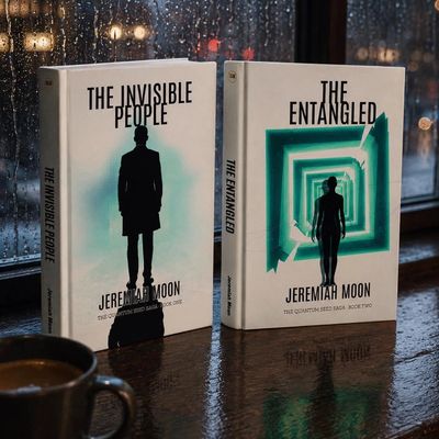 The Invisible People and The Entangled by Jeremiah Moon, the first two books in The Quantum Seed Sag
