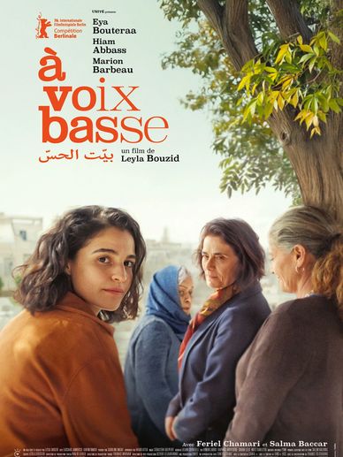 Poster of the film 'À voix basse' by Leyla Bouzid featuring four women.