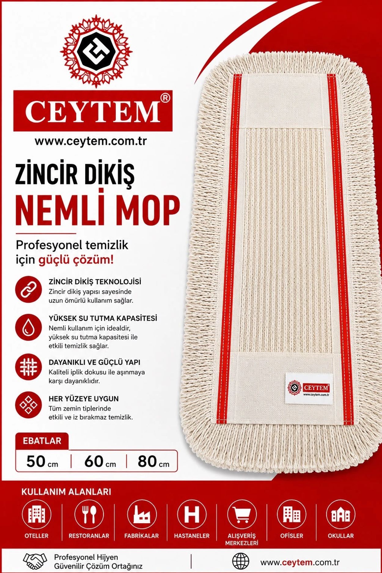 Ceytem zincir dikiş nemli mop reklamı.