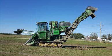 Sugarcane plantation in Louisiana, farm, harvesting equipment, near Houma and New Orleans