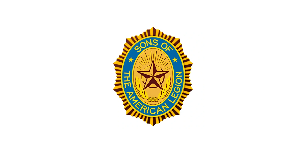 Logo of Sons of The American Legion with a star and sunburst design.