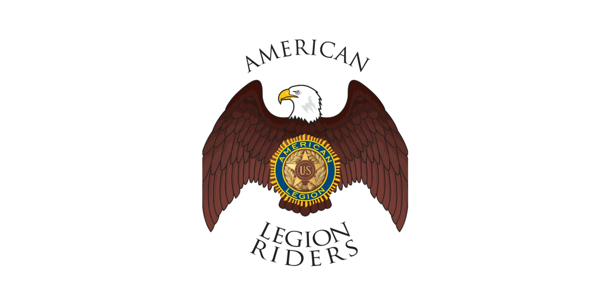 American Legion Riders emblem featuring an eagle and official seal.