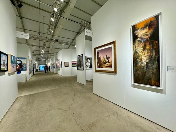 Cosmic Cowboy by Artist Steven Morse on exhibit at Art Miami by Rudolf Budja Gallery in 2023.