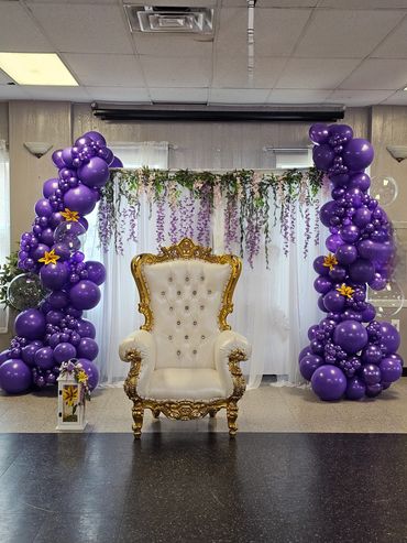 Purple balloon backdrop