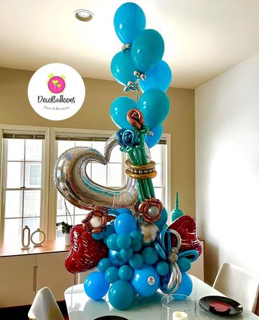 blue love birthday bouquet