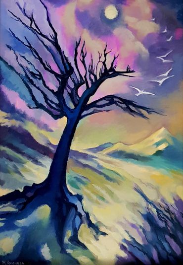 The Tree that flew away with the birds on the night of a full moon