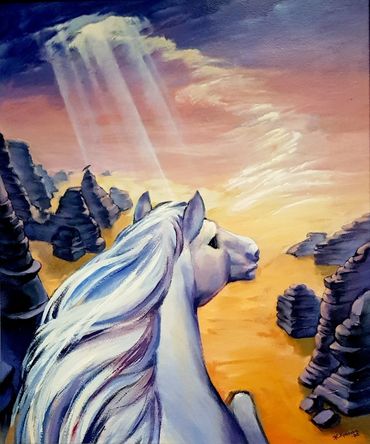 On the white horse