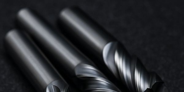 Gebruikte hardmetalen frezen klaar voor recyclage of verkoop.