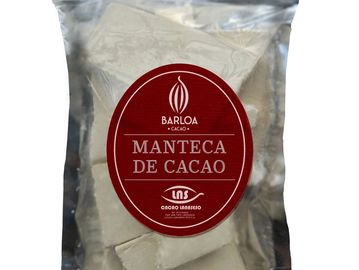 Package of Barloa brand cocoa butter in solid form.