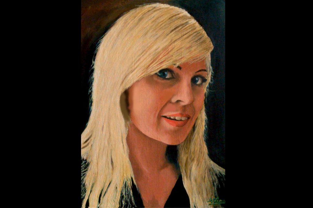 Oil painting of blonde haired woman entitled "Lauren" ©SKParker 2006