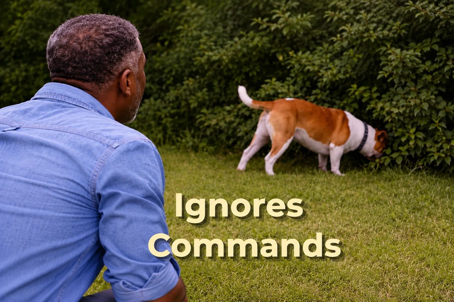 Dog ignoring commands outside due to overstimulation, distractions, and lack of calm connection