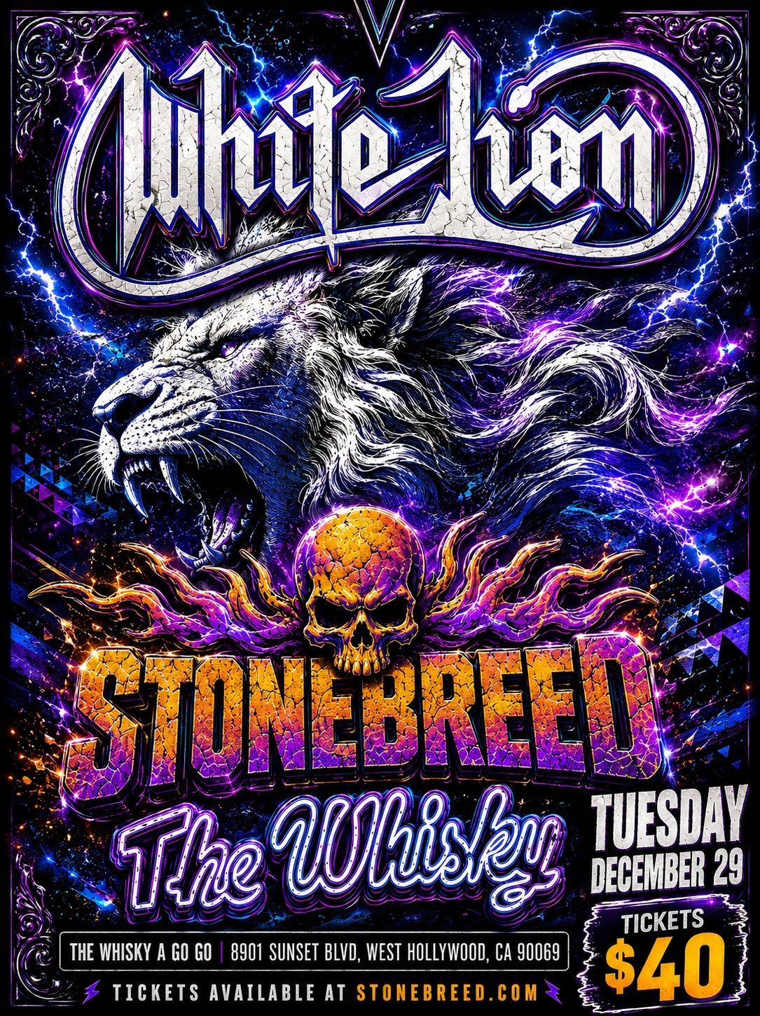 WHITE LION & STONEBREED-Tuesday December 29 at THE WHISKY -Hollywood Ca 