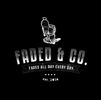 Black and white logo for Faded &amp; Co. with a vintage style.